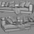 Luxurious Minotti Alexander Chaise Longue Sofa 3D model small image 4