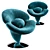 Orchidia Purple Velvet Armchair 3D model small image 3