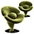 Orchidia Purple Velvet Armchair 3D model small image 4