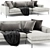 Modern West Elm Harper Chaise 3D model small image 3