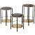 Versatile Side Table Set in Brass, Steel and Black Marble 3D model small image 1