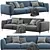 Luxury Comfort: Chateau dAx Dudy 3-Seat Fabric Sofa 3D model small image 1