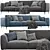 Luxury Comfort: Chateau dAx Dudy 3-Seat Fabric Sofa 3D model small image 4