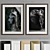 Modern Art Frame A67: Wood & Metal Mix, 50x70cm 3D model small image 1