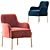 Elegant Golden Velvet Accent Chair 3D model small image 3