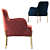 Elegant Golden Velvet Accent Chair 3D model small image 4