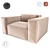 Modern Fox Armchair: Comfy & Stylish 3D model small image 1