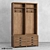 Printmaker Oak Wardrobe: Stylish Organizer with 2 Sections 3D model small image 1