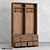 Printmaker Oak Wardrobe: Stylish Organizer with 2 Sections 3D model small image 3