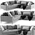 Modern West Elm Harper L-Shaped Sofa 3D model small image 1