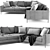 Modern West Elm Harper L-Shaped Sofa 3D model small image 2