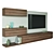 Title: Wood and White TV Wall Unit | Modular Design | 65 inch TV 3D model small image 2