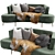Modern Curve Sofa: Quatro Design 3D model small image 1