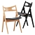 Sleek CH29P Sawbuck Chair 3D model small image 1