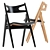 Sleek CH29P Sawbuck Chair 3D model small image 2