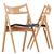 Sleek CH29P Sawbuck Chair 3D model small image 4