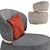 Bon Ton Luxury Armchair: Sleek Design & Exceptional Comfort 3D model small image 2