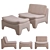 Luxury Moutone Chair & Ottoman 3D model small image 1