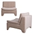 Luxury Moutone Chair & Ottoman 3D model small image 2