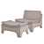 Luxury Moutone Chair & Ottoman 3D model small image 4