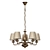 Classic Metal Chandelier with Fabric Shade 3D model small image 1