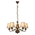 Classic Metal Chandelier with Fabric Shade 3D model small image 2