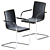 Sleek Cantilever Chair by Thonet 3D model small image 2