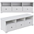 Classic White TV Stand 3D model small image 1