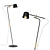 Industrial Floor Lamp with Brass Accents 3D model small image 1