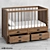 Printmaker Oak Baby Bed: Elegant and Durable 3D model small image 3