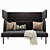 Elegance Velvet Highback Sofa 3D model small image 2