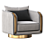 Elegant Swivel Armchair: Arcahorn 3D model small image 1