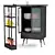 Industrial Glass Bar Cabinet 3D model small image 2