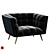 Huxley Antraciet: Elegant Black Velvet Armchair 3D model small image 1