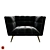 Huxley Antraciet: Elegant Black Velvet Armchair 3D model small image 2