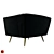 Huxley Antraciet: Elegant Black Velvet Armchair 3D model small image 3