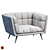 Huxley Antraciet: Elegant Black Velvet Armchair 3D model small image 4