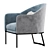 Sleek Gray Ivory Armchair 3D model small image 3