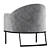 Sleek Gray Ivory Armchair 3D model small image 4