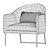 Sleek Gray Ivory Armchair 3D model small image 5