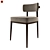 Sleek Oak Dining Chair 3D model small image 1