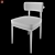 Sleek Oak Dining Chair 3D model small image 4