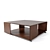 Modern Dark Brown Metal and Leather Coffee Table 3D model small image 1