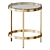 Sleek Brass Double Ring Side Table 3D model small image 1