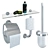 Essentials Bathroom Accessory Set 3D model small image 3