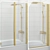 Luxury Bath Screens & Bathtubs Gold Set 3D model small image 3