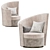 Elegant Beige Armchair: Camille 3D model small image 4