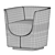 Elegant Thea Armchair: Antonelli Atelier 3D model small image 5