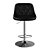 Quilted Height-Adjustable Bar Stool 3D model small image 2