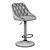 Quilted Height-Adjustable Bar Stool 3D model small image 4